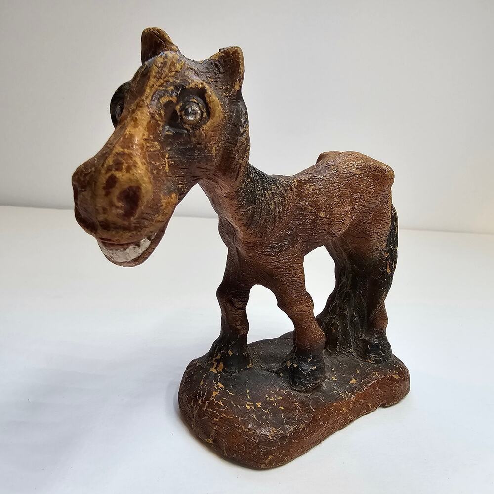 Syroco Brown Bay Legend of Hungry Horse Figurine Skinny Boney Sway Back 1940s